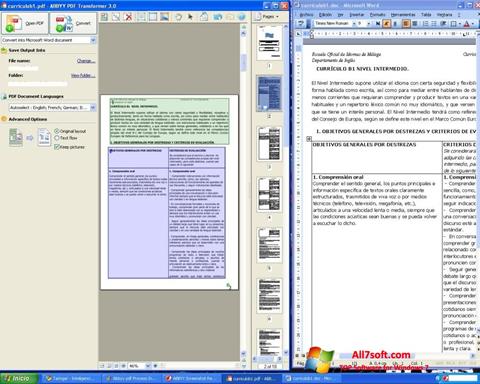 Capture d'écran ABBYY PDF Transformer pour Windows 7