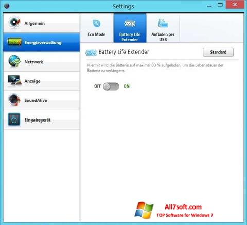 Capture d'écran Easy Settings pour Windows 7