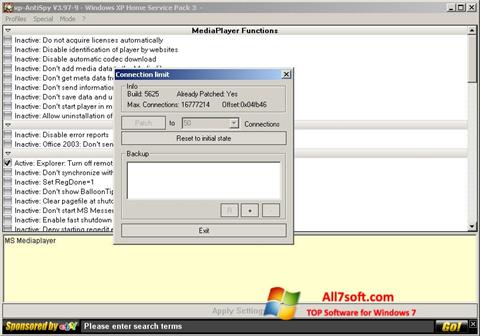 Capture d'écran XP-AntiSpy pour Windows 7