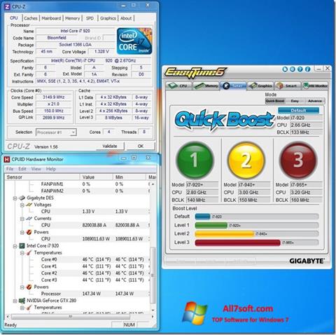 Capture d'écran EasyTune pour Windows 7