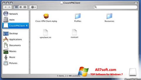 Capture d'écran Cisco VPN Client pour Windows 7