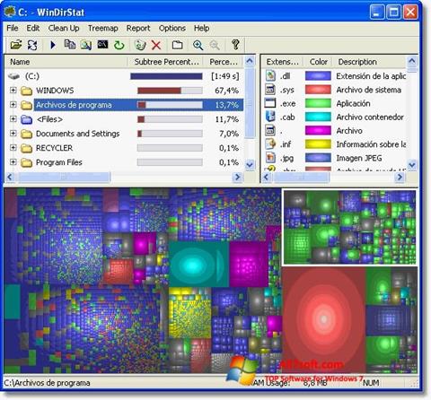 Capture d'écran WinDirStat pour Windows 7