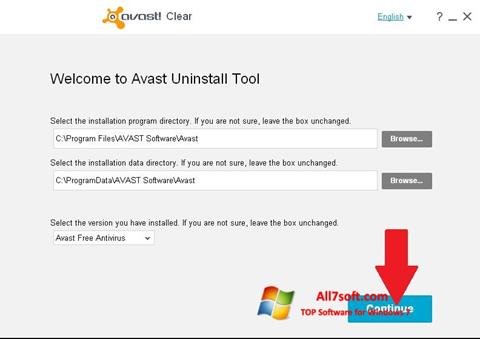 Capture d'écran Avast Uninstall Utility pour Windows 7