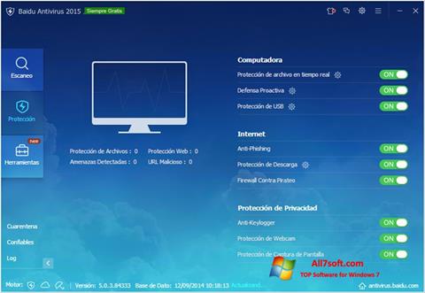 Capture d'écran Baidu Antivirus pour Windows 7