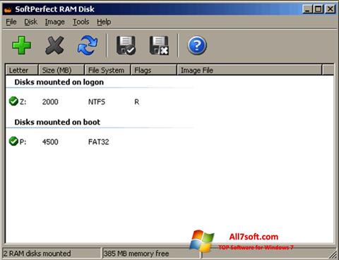 Capture d'écran SoftPerfect RAM Disk pour Windows 7