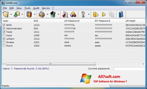 Capture d'écran SAMInside pour Windows 7