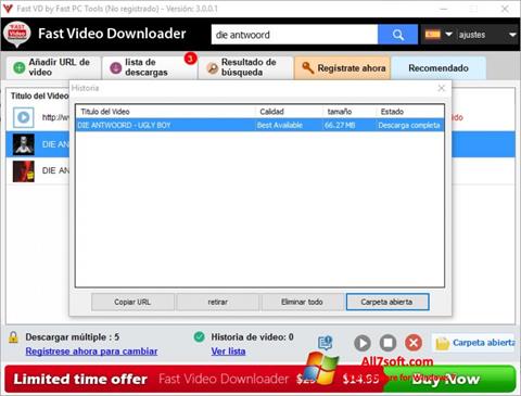 Capture d'écran Fast Video Downloader pour Windows 7