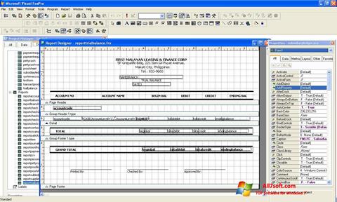 Capture d'écran Microsoft Visual FoxPro pour Windows 7