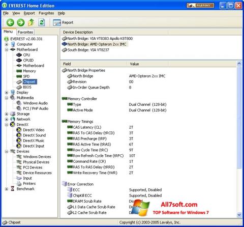 Capture d'écran EVEREST Home Edition pour Windows 7