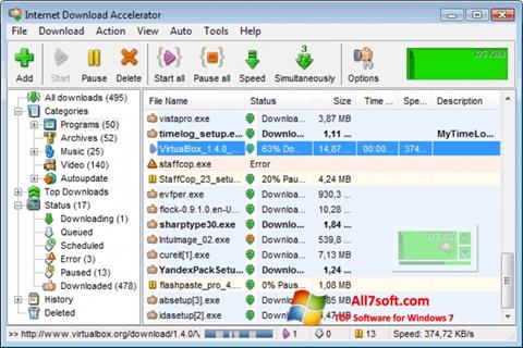 Capture d'écran Internet Download Accelerator pour Windows 7