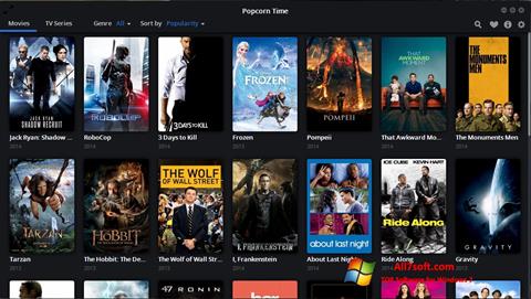 Capture d'écran Popcorn Time pour Windows 7