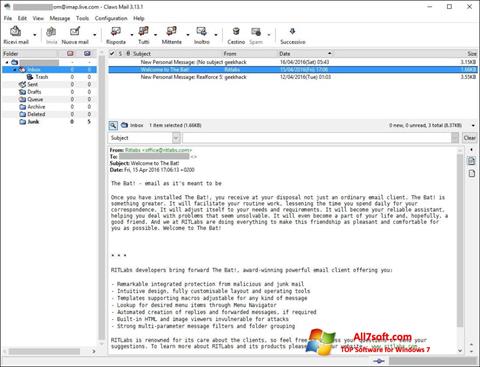 Capture d'écran Claws Mail pour Windows 7