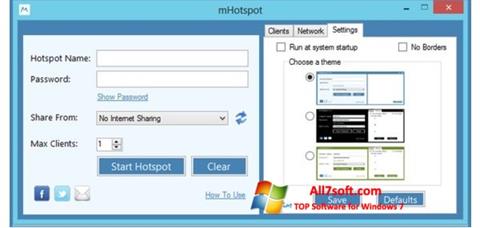 Capture d'écran mHotspot pour Windows 7
