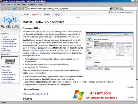 Capture d'écran Mozilla Firefox pour Windows 7