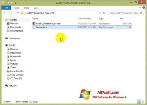 Capture d'écran ABBYY Screenshot Reader pour Windows 7