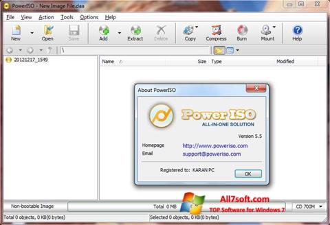 Capture d'écran PowerISO pour Windows 7