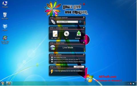 Capture d'écran LinuxLive USB Creator pour Windows 7