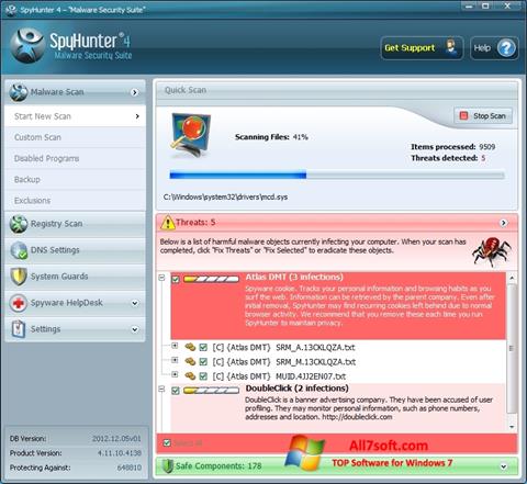 Capture d'écran SpyHunter pour Windows 7