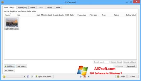 Capture d'écran XnConvert pour Windows 7