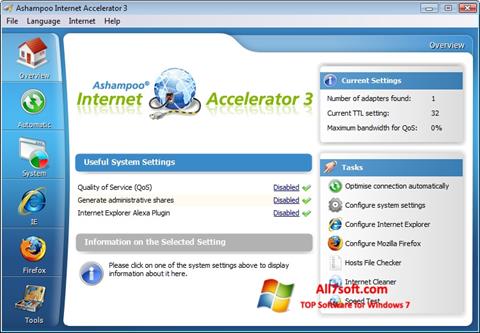 Capture d'écran Ashampoo Internet Accelerator pour Windows 7