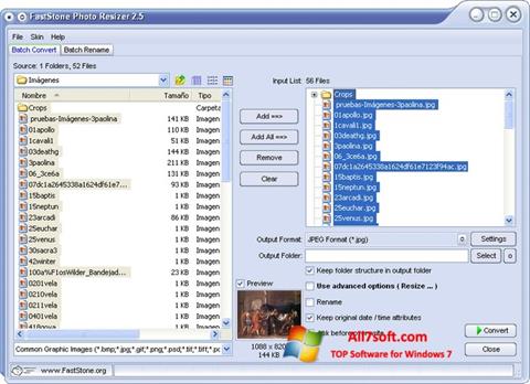 Capture d'écran FastStone Photo Resizer pour Windows 7