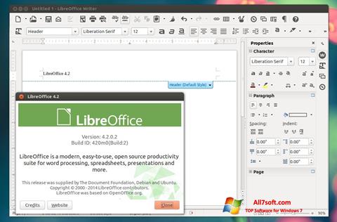 Capture d'écran LibreOffice pour Windows 7