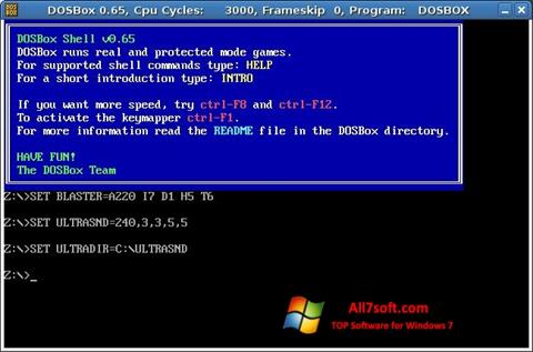 Capture d'écran DOSBox pour Windows 7