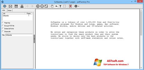 Capture d'écran pdfFactory Pro pour Windows 7