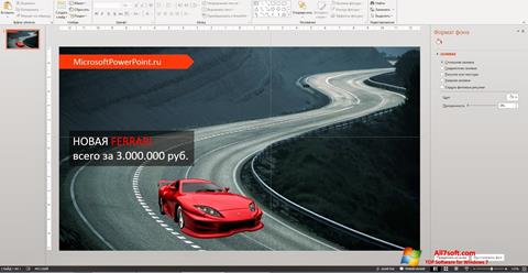 Capture d'écran Microsoft PowerPoint pour Windows 7