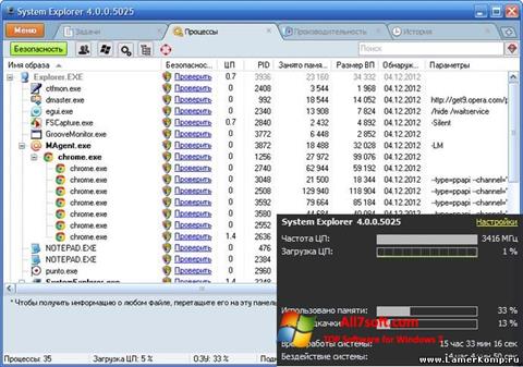 Capture d'écran System Explorer pour Windows 7