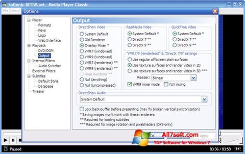 Capture d'écran Media Player Classic pour Windows 7