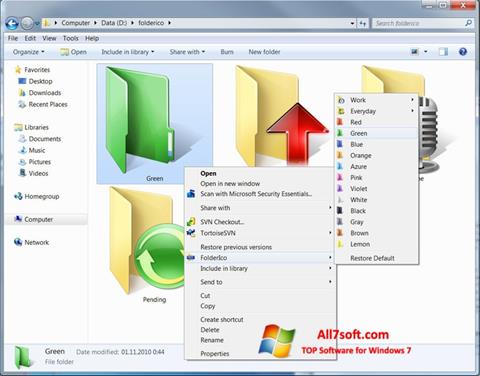 Capture d'écran FolderIco pour Windows 7