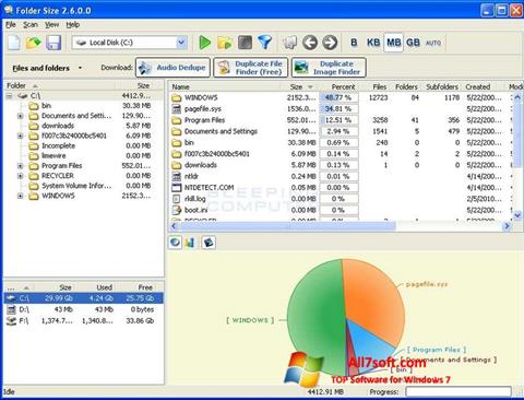 Capture d'écran Folder Size pour Windows 7