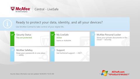 Capture d'écran McAfee LiveSafe pour Windows 7