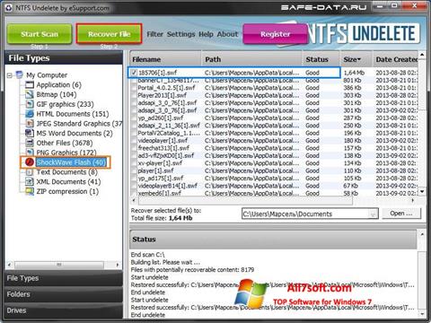 Capture d'écran NTFS Undelete pour Windows 7