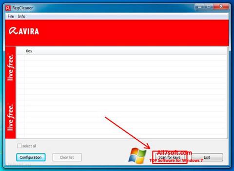 Capture d'écran Avira Registry Cleaner pour Windows 7