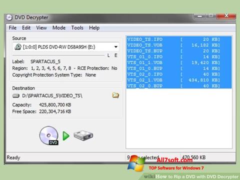 Capture d'écran DVD Decrypter pour Windows 7