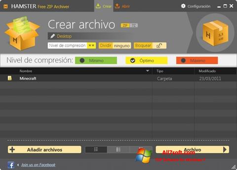 Capture d'écran Hamster Free ZIP Archiver pour Windows 7