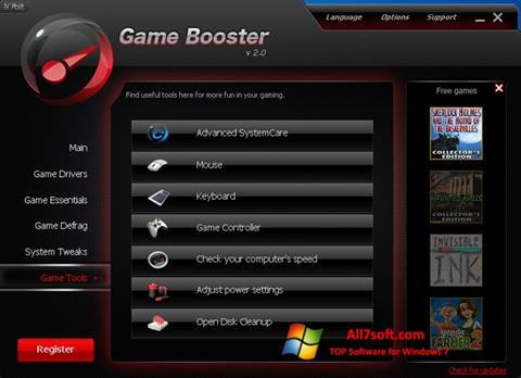 Capture d'écran Game Booster pour Windows 7
