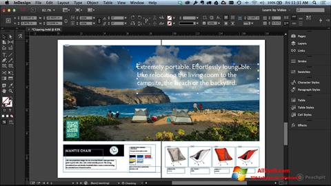 Capture d'écran Adobe InDesign pour Windows 7