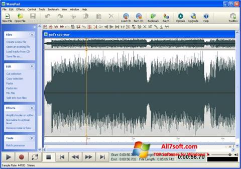 Capture d'écran WavePad Sound Editor pour Windows 7