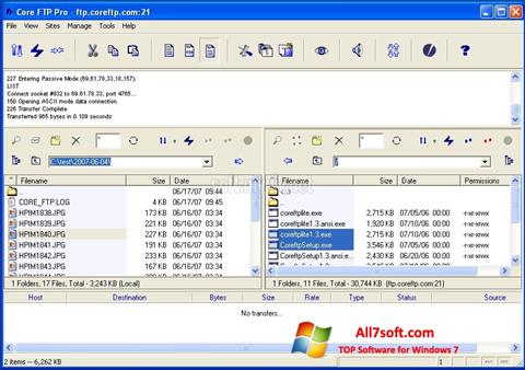 Capture d'écran Core FTP pour Windows 7