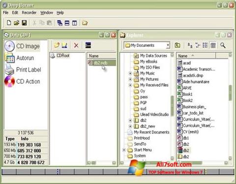 Capture d'écran DeepBurner pour Windows 7
