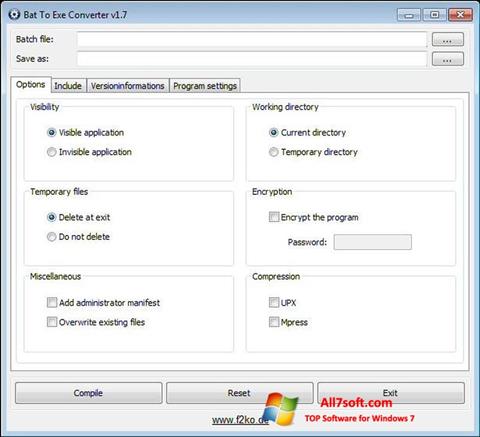 Capture d'écran Bat To Exe Converter pour Windows 7
