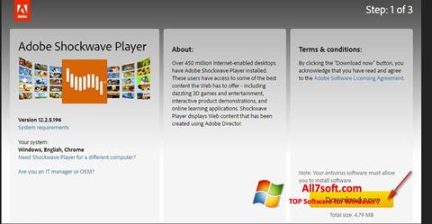 Capture d'écran Adobe Shockwave Player pour Windows 7