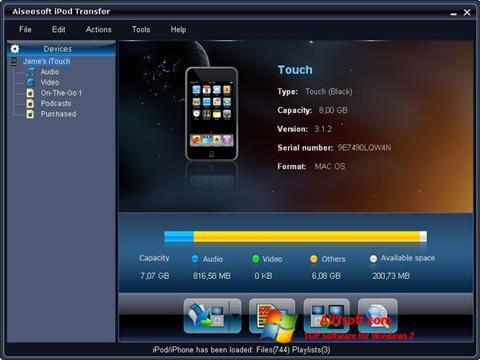 Capture d'écran iPhone PC Suite pour Windows 7