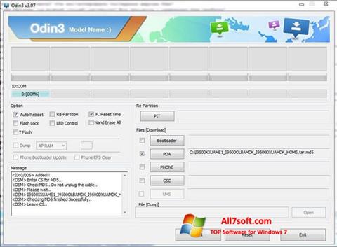 Capture d'écran Odin pour Windows 7