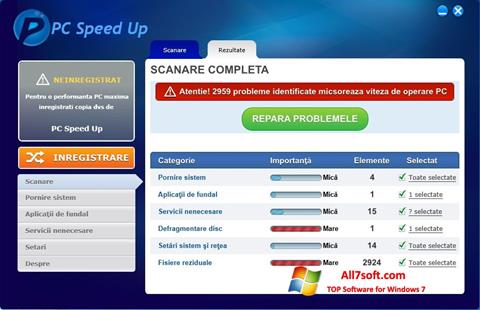 Capture d'écran PC Speed Up pour Windows 7