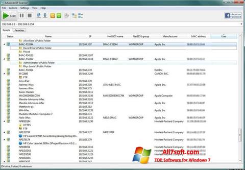 Capture d'écran Advanced IP Scanner pour Windows 7