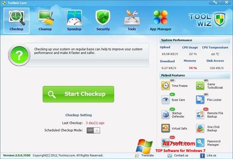 Capture d'écran Toolwiz Care pour Windows 7
